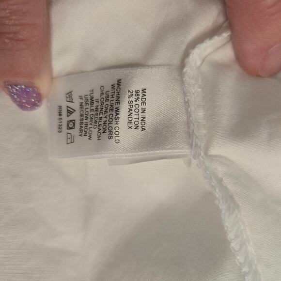 Cece Flutter sleeveless Cotton Poplin Blouse Size Large Office Work Cottagecore - Picture 5 of 11